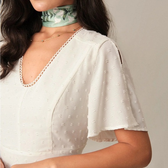 Rihoas Solid White High Waisted Split Maxi Dress - Picture 2 of 5